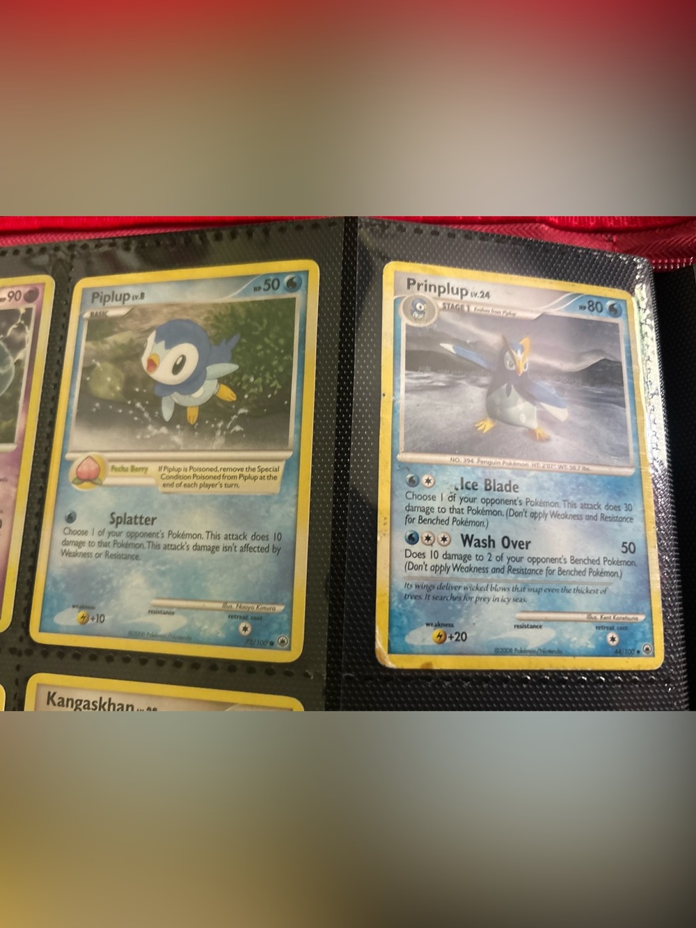 Pokemon Trading Cards Blue Yellow Piplup Prinplup